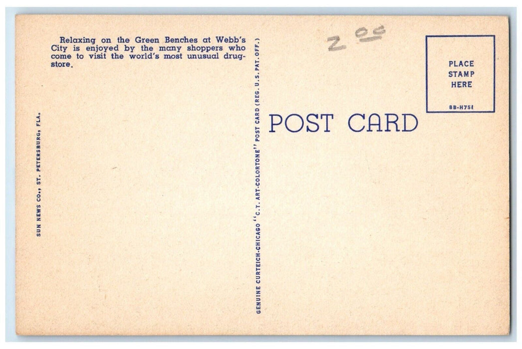 c1940 Webb City Worlds Most Unusual Drug Store St Petersburg Florida FL Postcard