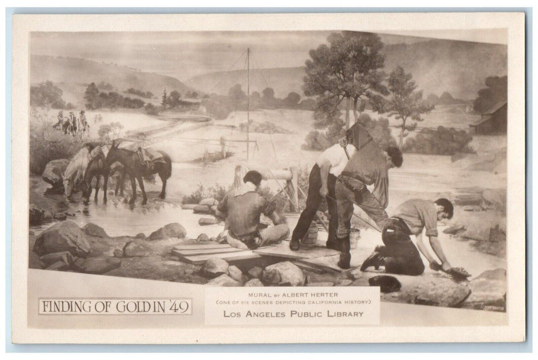 c1910's Finding Of Goldin 49 Loa Angeles Public Library CA RPPC Photo Postcard