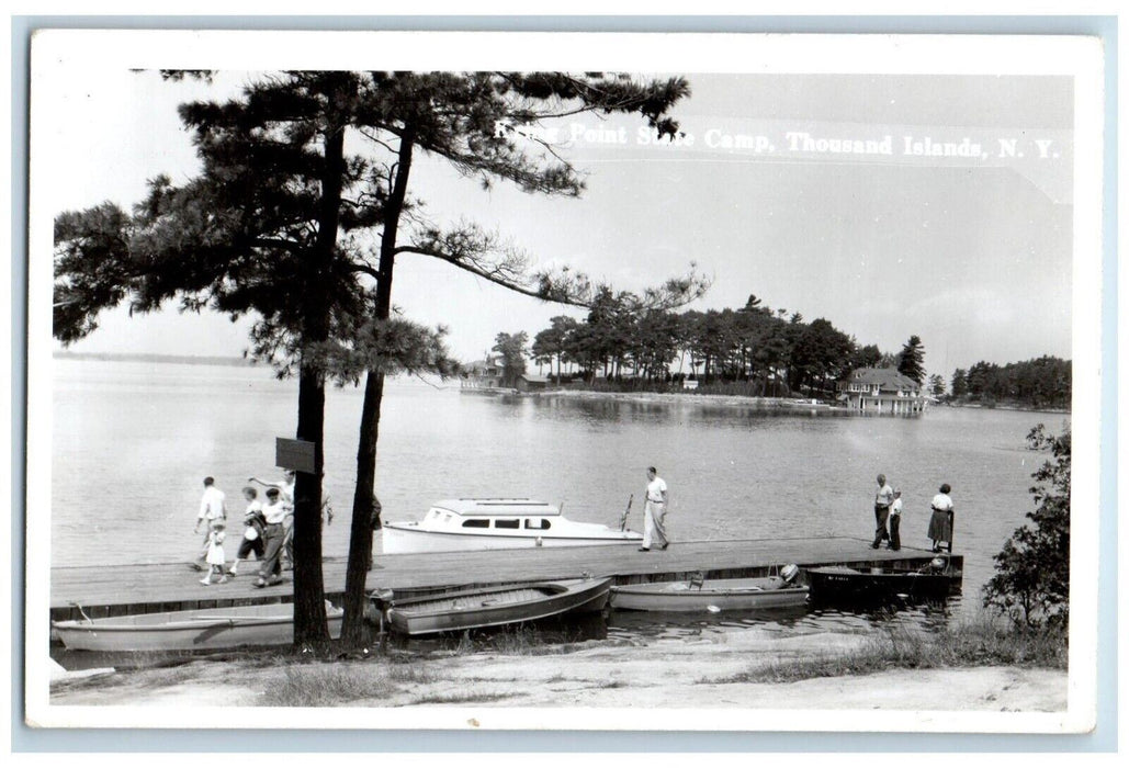 Point State Camp Thousand Islands New York NY, Yacht Boats RPPC Photo Postcard