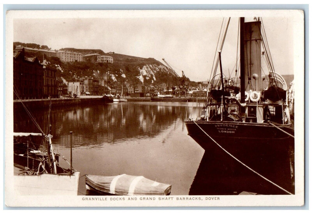 Granville Docks And Grand Shaft Barracks Dover England RPPC Photo Postcard