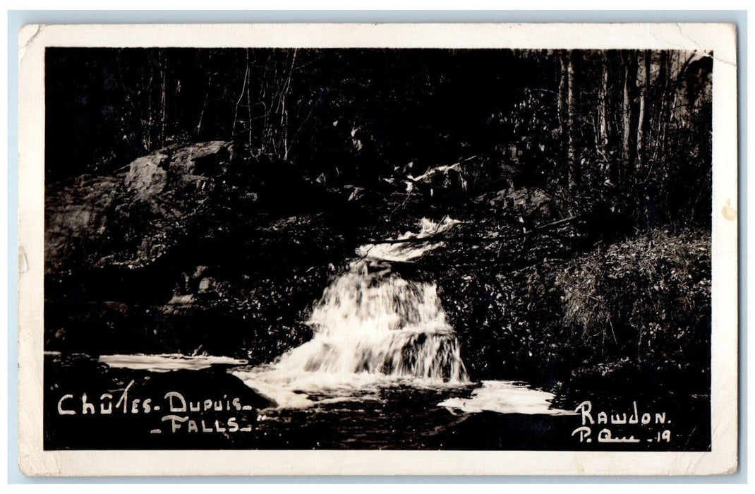 Chutes Dupuis Falls Waterfalls Montmagny Quebec Canada RPPC Photo Postcard