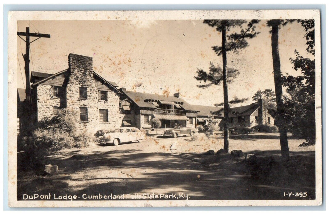 1953 DuPont Lodge Cumberland Falls State Park KY Cline RPPC Photo Postcard
