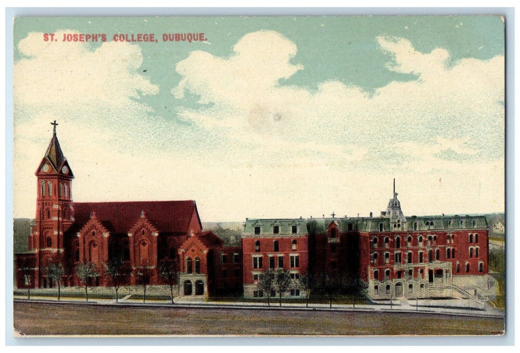 1910 St. Joseph's College Dubuque Iowa IA Antique Unposted Postcard