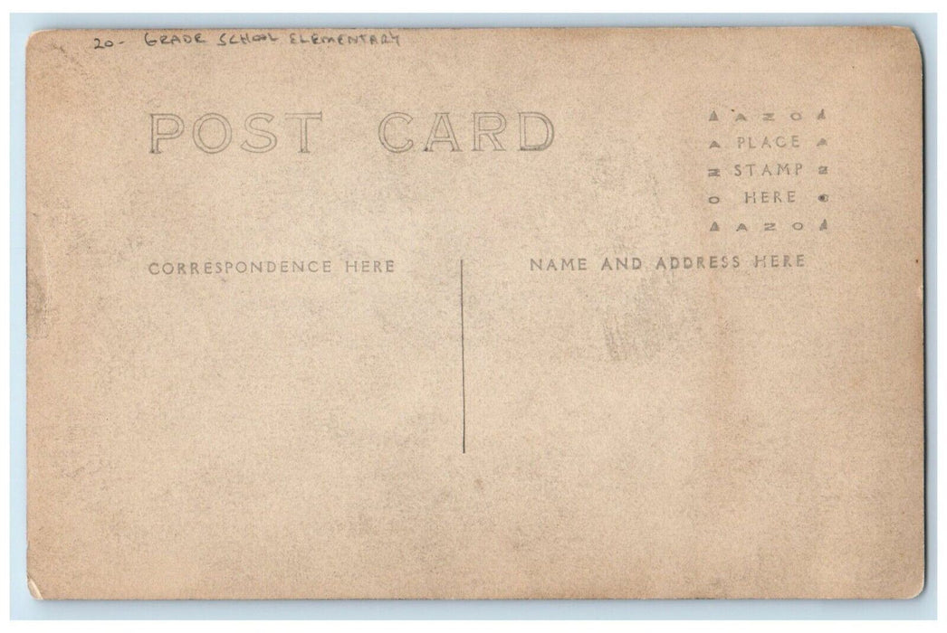 c1910's Grade School Elementary Unposted Antique RPPC Photo Postcard