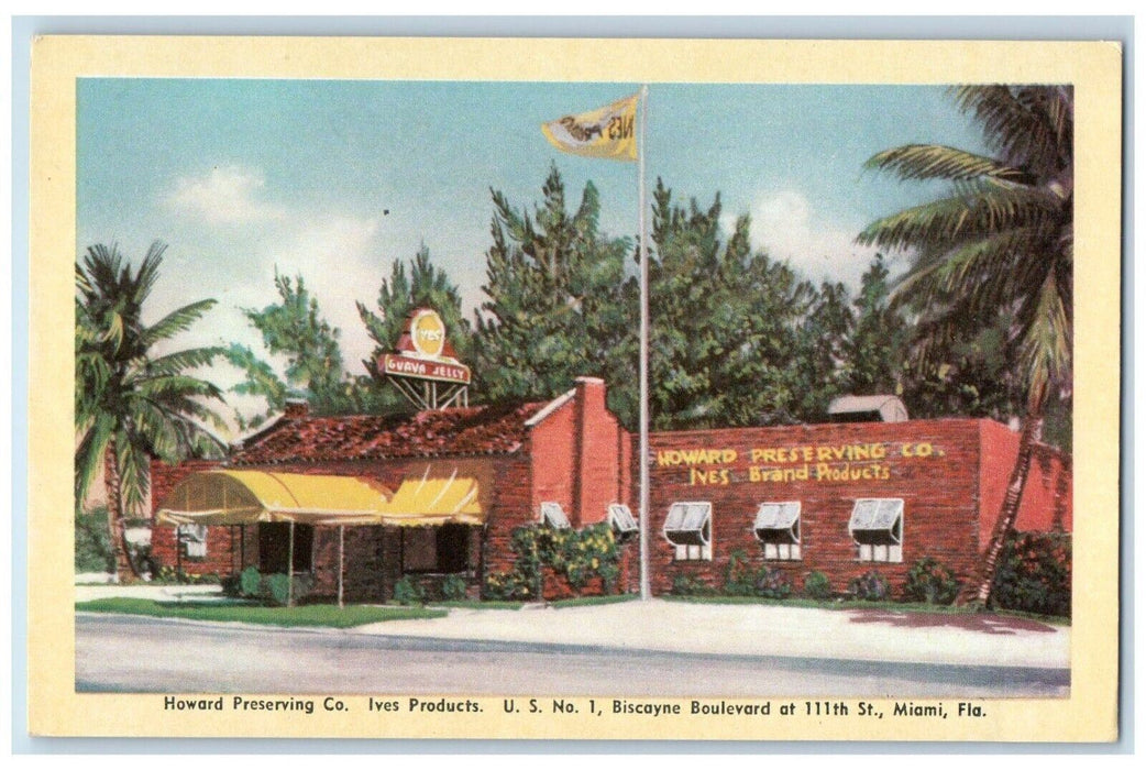 1930 Howard Preserving Co Ives Brand Products Building Miami Florida FL Postcard