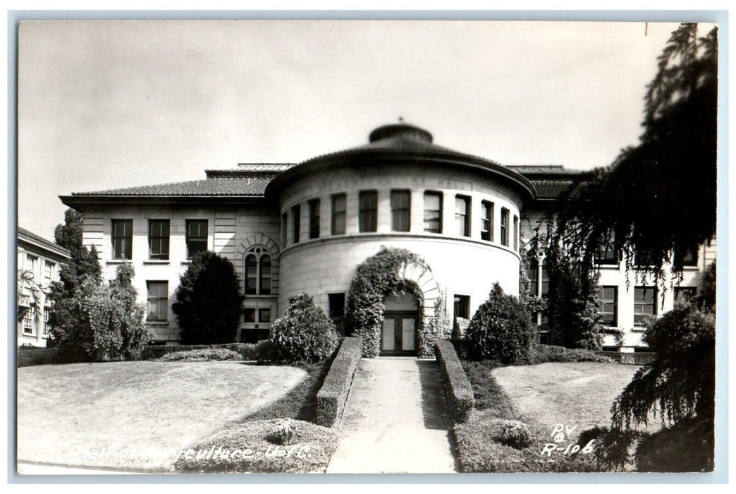 c1940's University Hall Of Agriculture Uofc California CA RPPC Photo Postcard