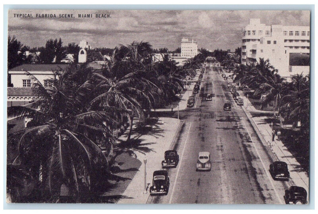 c1910 Typical Florida Scene Traveling Conoco Touraide Miami Beach FL Postcard