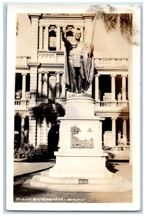 1943 King Kamehameha Honolulu Hawaii HI, Upland PA Vintage RPPC Photo Postcard