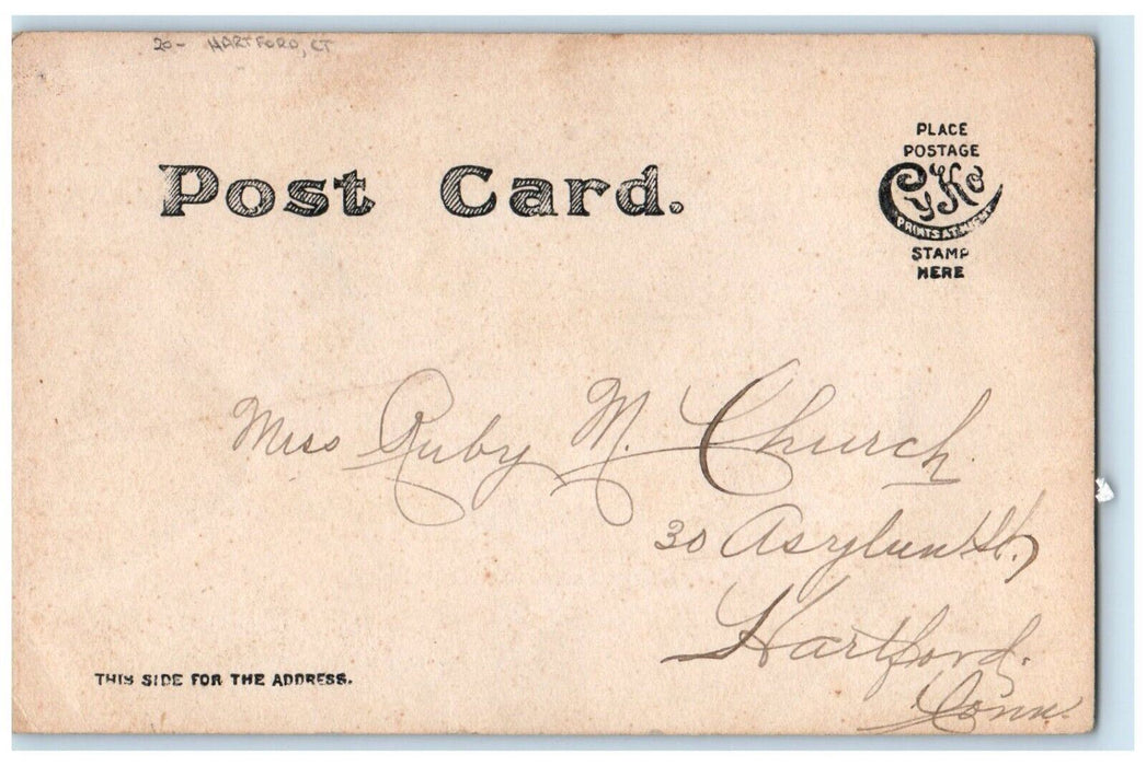c1905 College Boy Formal Dress Hartford Connecticut CT RPPC Photo Postcard