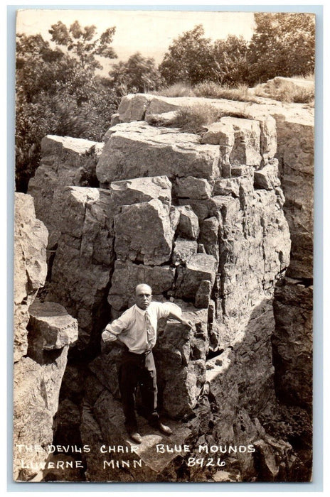 1940 The Devils Chair Blue Mounds Luverne Minnesota MN RPPC Photo Postcard