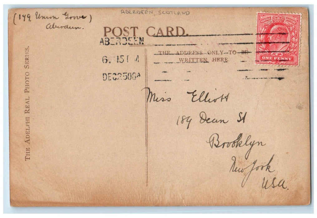 c1910's Westburn Park Aberdeen Scotland United Kingdom UK RPPC Photo Postcard
