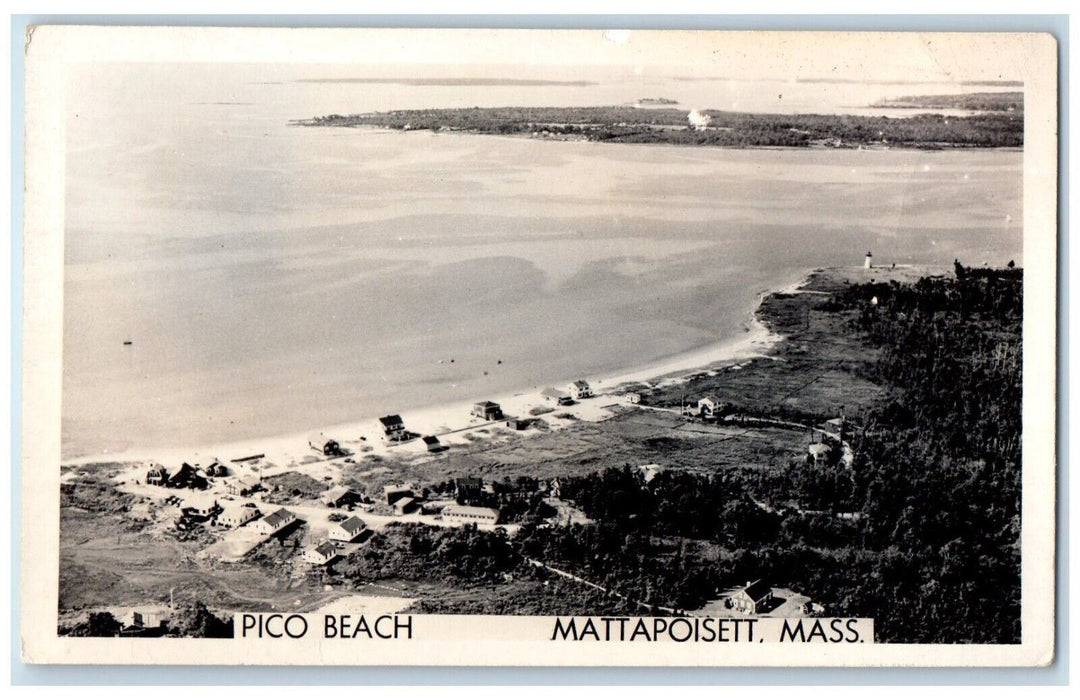 c1950's View Of Pico Beach Mattapoisett Massachusetts MA RPPC Photo Postcard