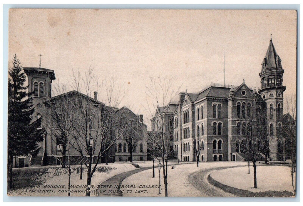 1911 Main Building Michigan State Normal College Ypsilanti MI Postcard