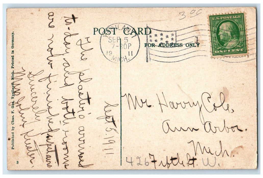 1911 Main Building Michigan State Normal College Ypsilanti MI Postcard
