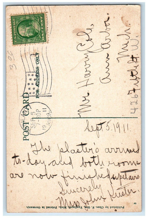 1911 Main Building Michigan State Normal College Ypsilanti MI Postcard