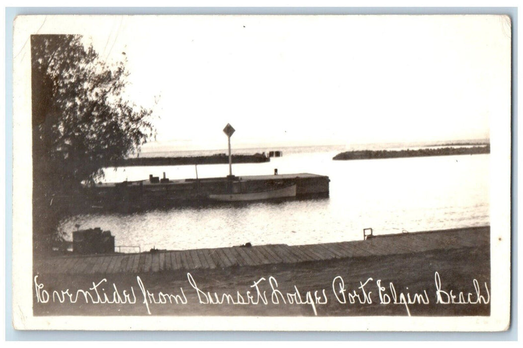 Eventide From Sunset Lodges Port Elgin Beach Ontario Canada RPPC Photo Postcard