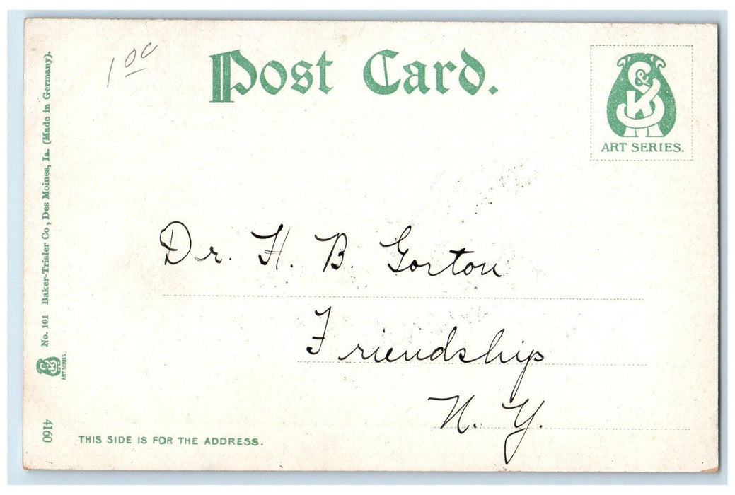 1907 Melan Arch Bridge Des Moines Iowa IA Antique Baker-Trisler Co. Postcard