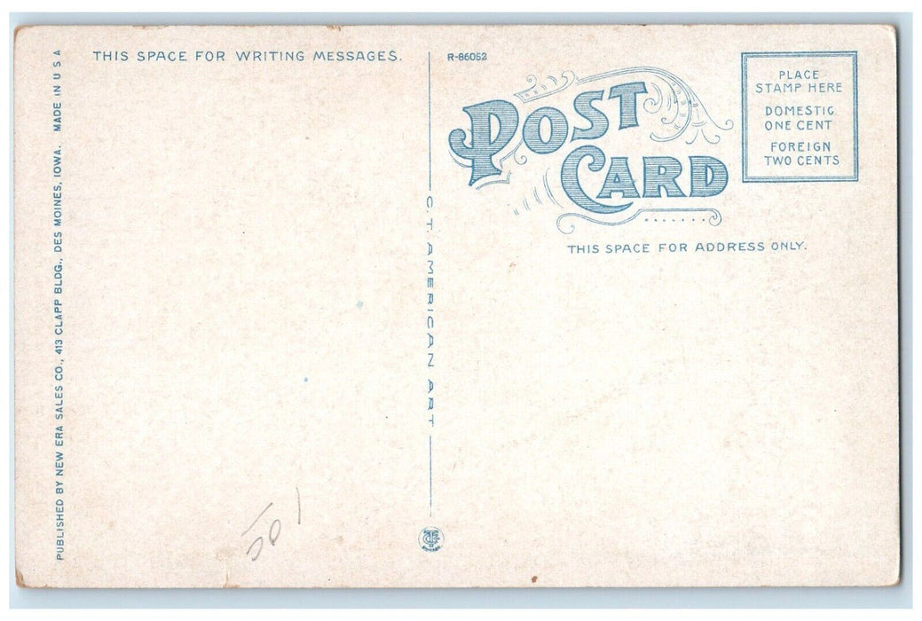 c1920's Chamberlain Hotel Des Moines Iowa IA Antique New Era Sales Co. Postcard