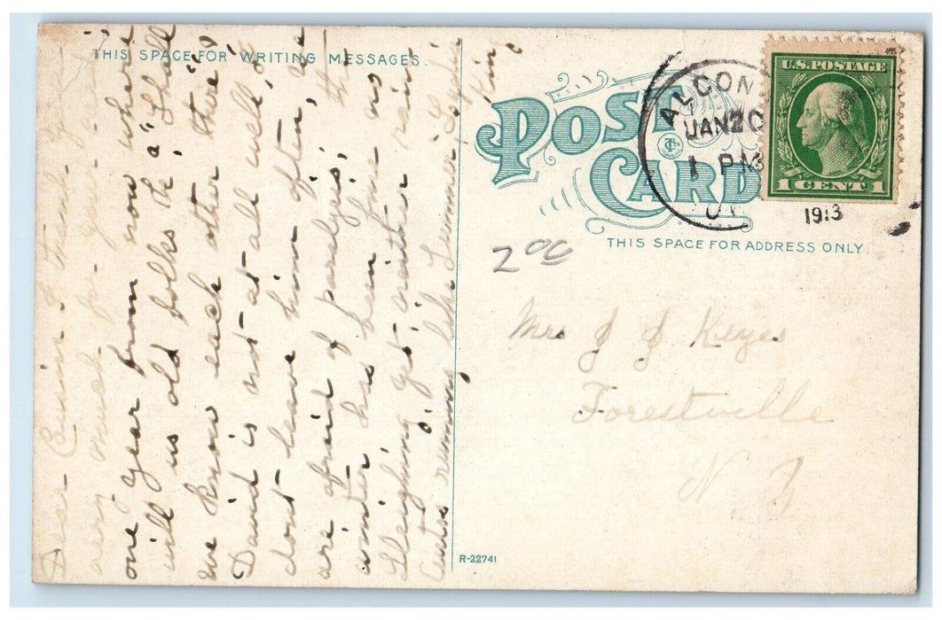 1913 Central School Building Algona Iowa IA Antique Posted Postcard