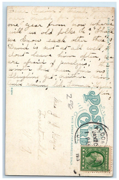 1913 Central School Building Algona Iowa IA Antique Posted Postcard