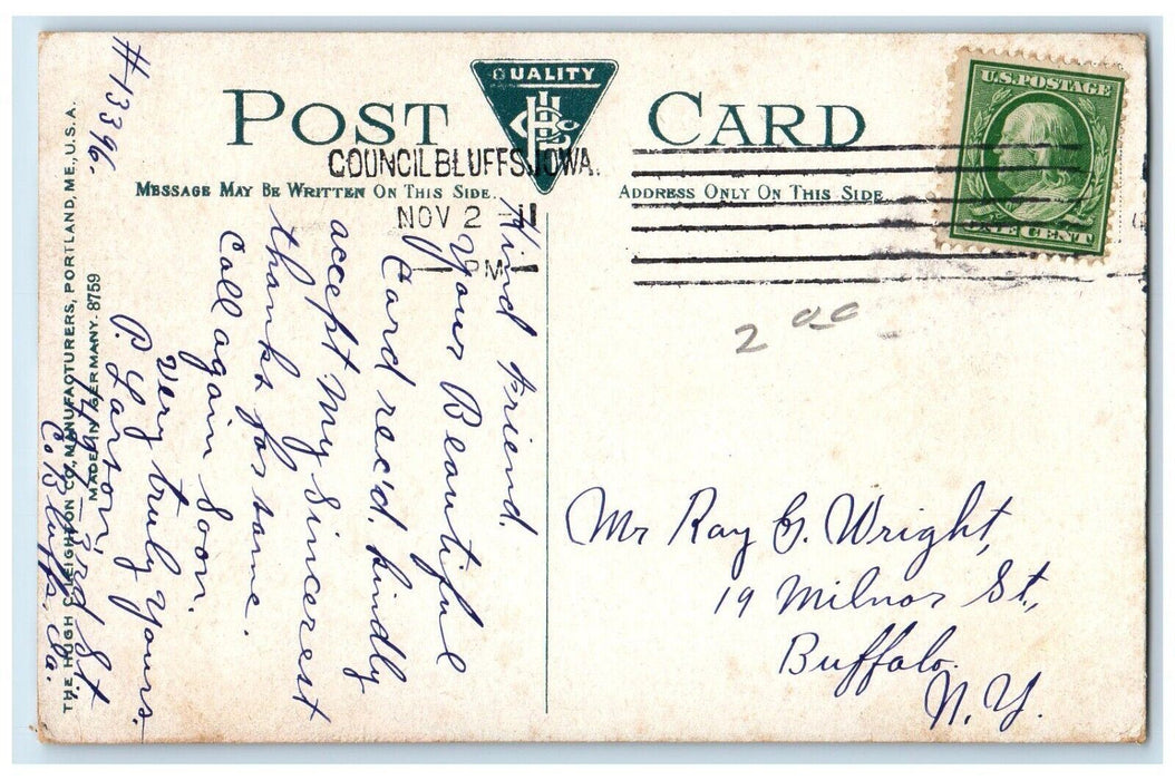 1911 U.P.R.R Bridge Boating at Missouri River Omaha Nebraska NE Postcard