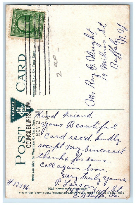 1911 U.P.R.R Bridge Boating at Missouri River Omaha Nebraska NE Postcard