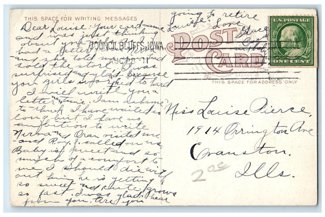 1911 The Christian Home Council Bluffs Iowa IA Antique Posted Postcard