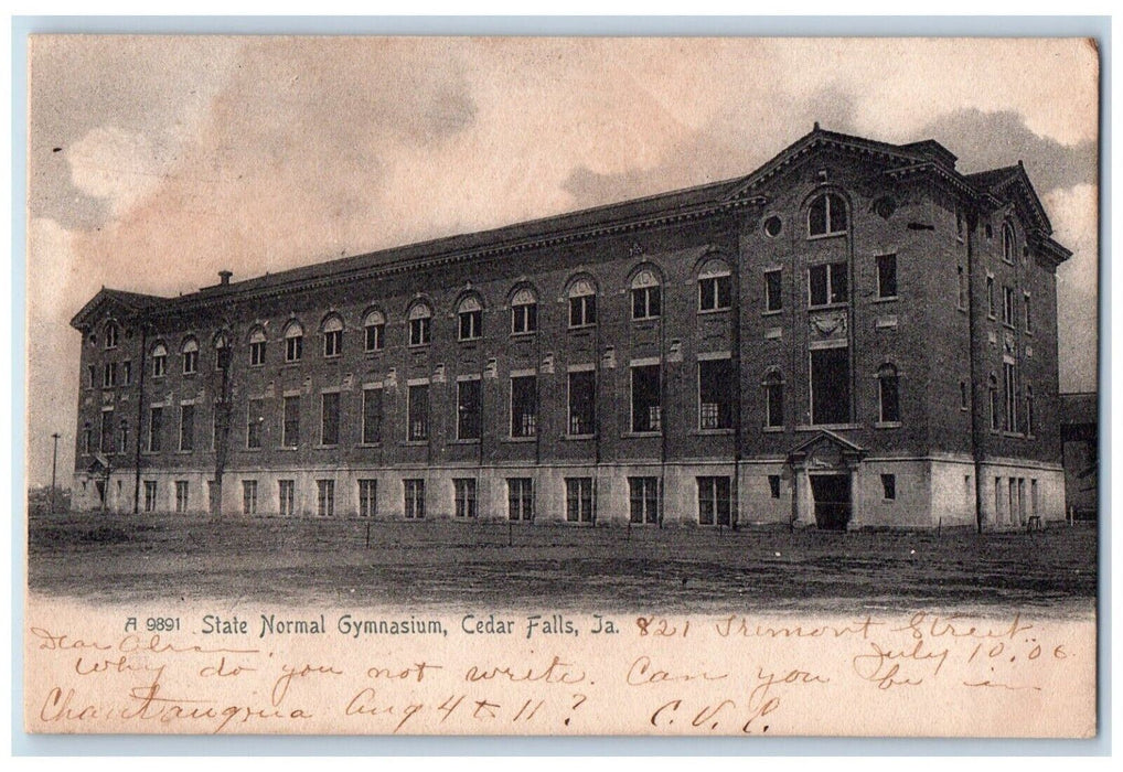 1906 State Normal Gymnasium Cedar Rapids Iowa IA Antique Posted Postcard