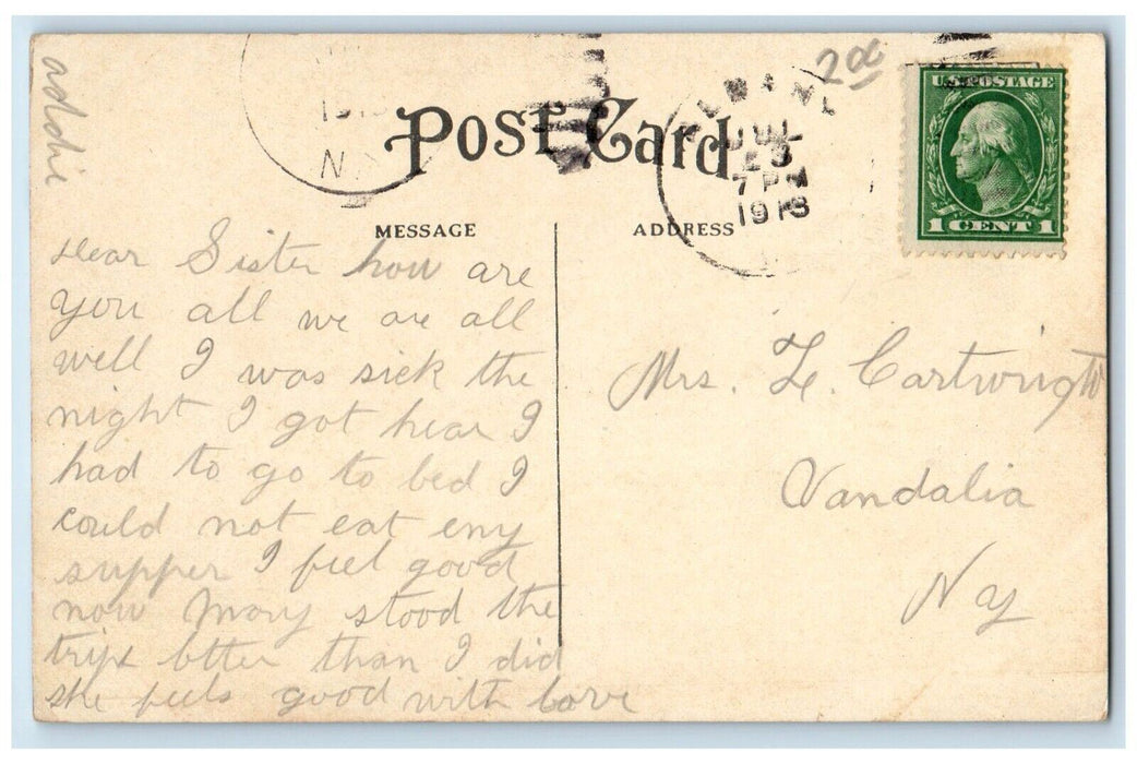 1913 View of River Front and Boat Landing C & NW Bridge Clinton IA Postcard