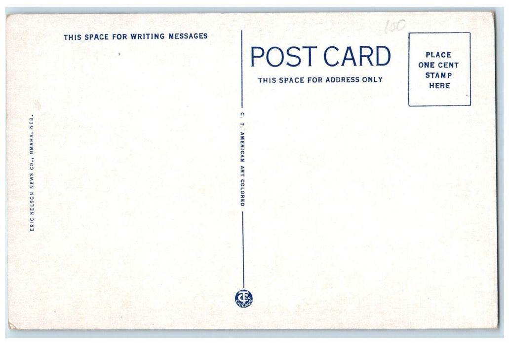 c1940's Douglas Street Bridge Over The Missouri River Council Bluffs IA Postcard