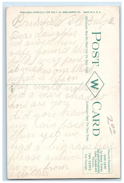 c1910 Carthage Lake Club House Burlington Iowa IA Antique Posted Postcard