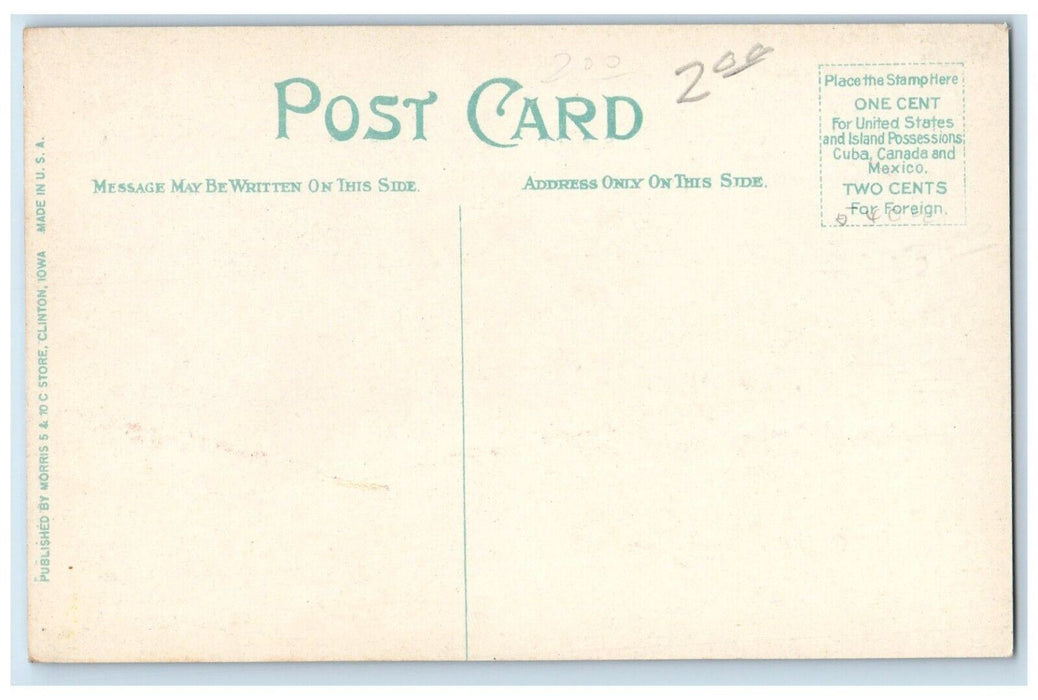 c1910 Wartburg College Clinton Iowa IA Antique Morris 5 & 10 C Store Postcard