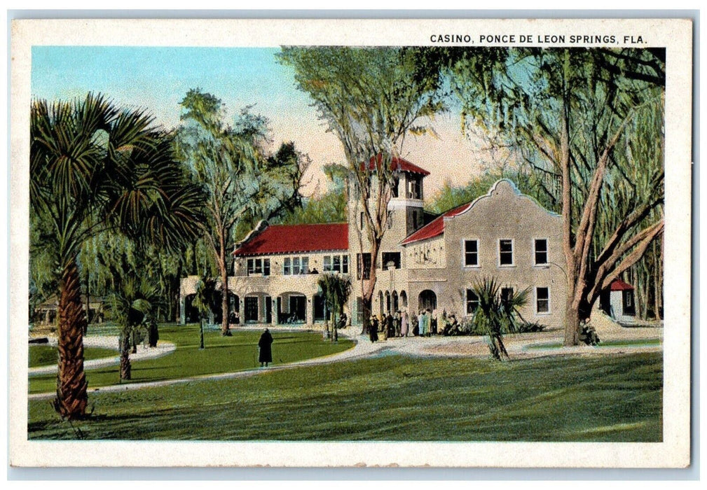 c1920's Casino Ponce De Leon Springs Florida FL Antique Unposted Postcard