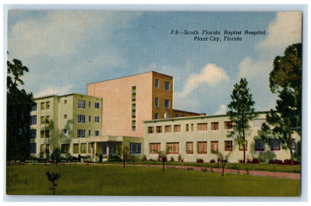 c1950's South Florida Baptist Hospital Plant City Florida FL Postcard