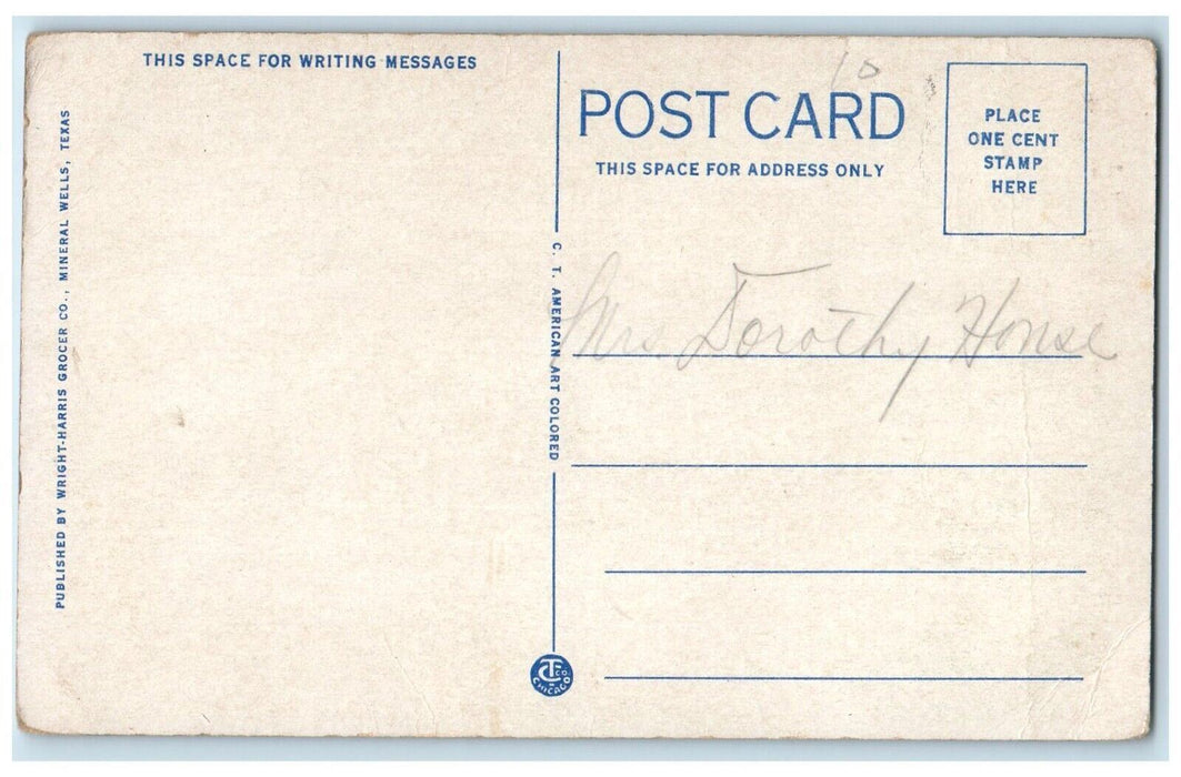 c1920 Fat Man Reducer Up East Mountain Mineral Wells Texas TX Vintage Postcard