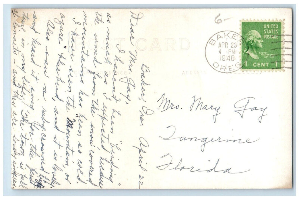 1948 Condon Fossil Beds John Day Highway Baker Oregon OR RPPC Photo Postcard