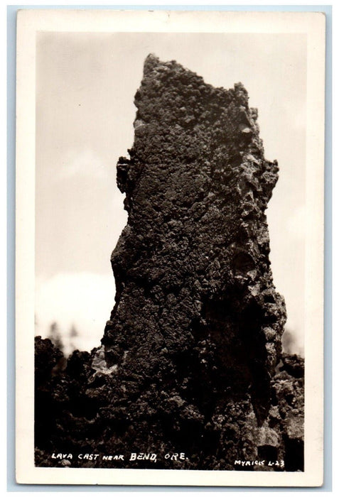 c1940's View Of Lava Cast Near Bend Oregon OR, Myrick RPPC Photo Postcard