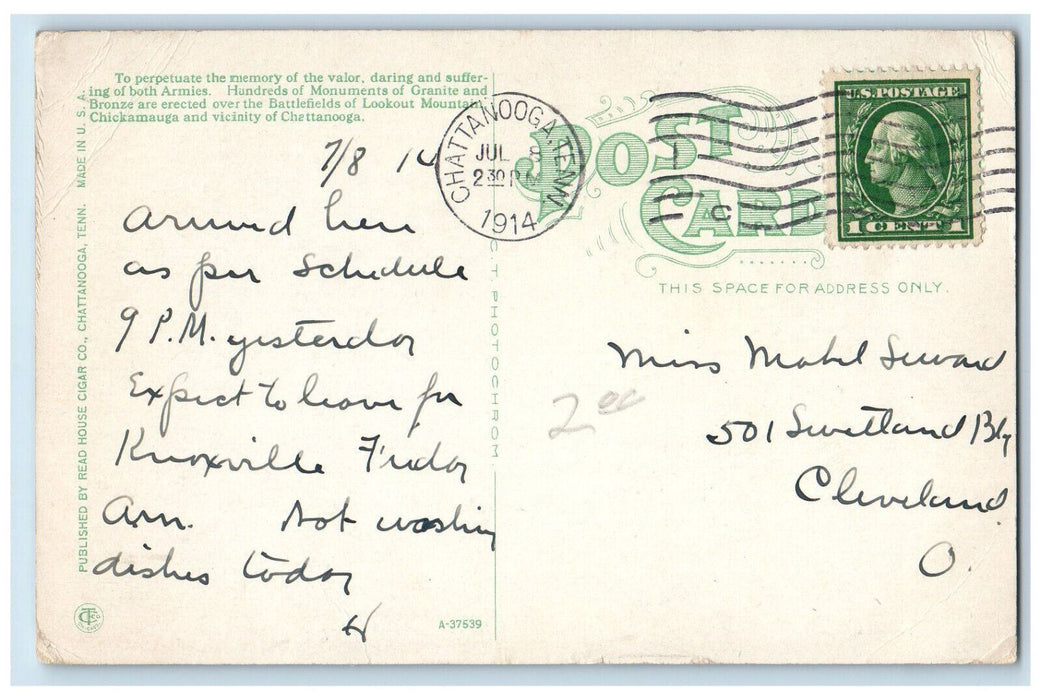 1914 Group Military Monuments Iowa Wisconsin New York Chickamauga Park Postcard