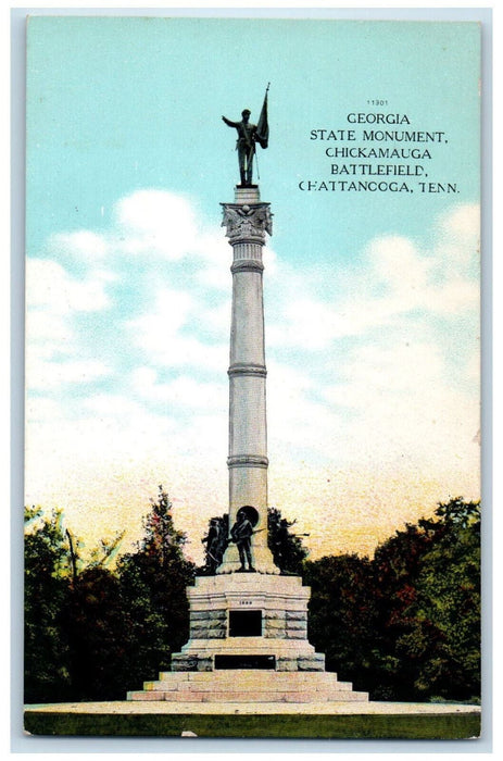 Georgia State Monument Chickamauga Battlefield Chattanooga Tennessee TN Postcard