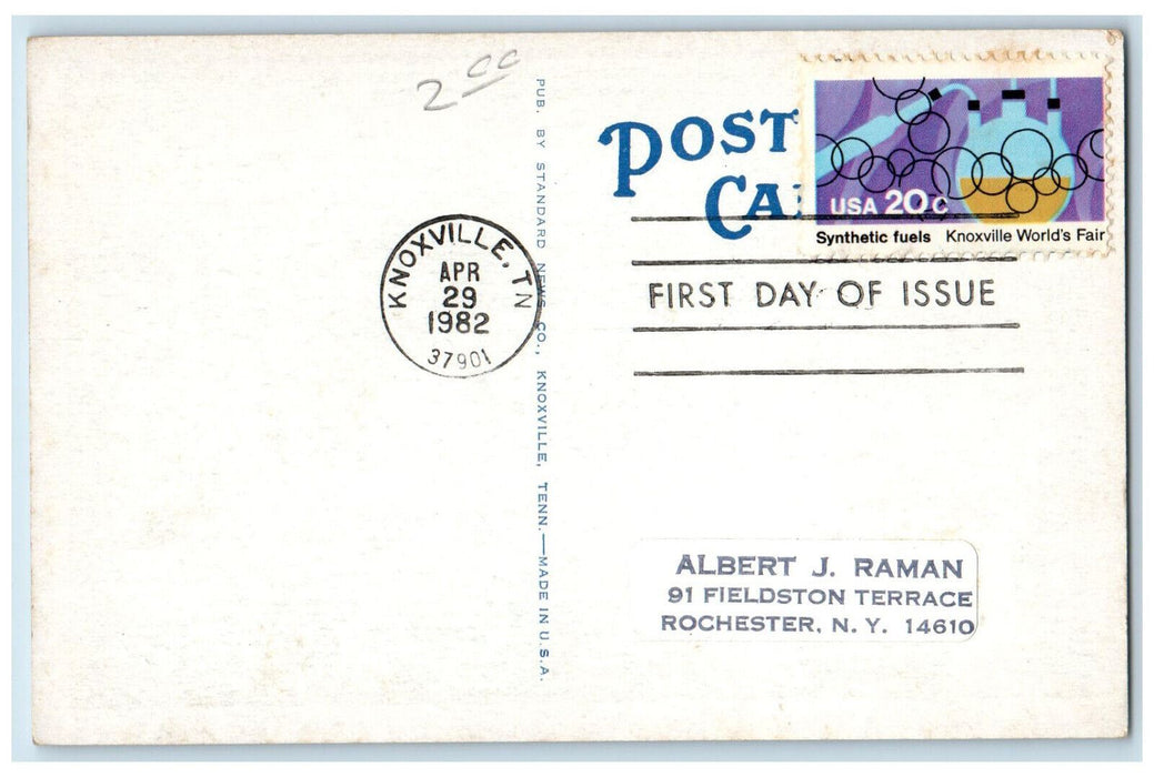 1982 Aeroplane View University Of Tennessee Knoxville TN Vintage Posted Postcard
