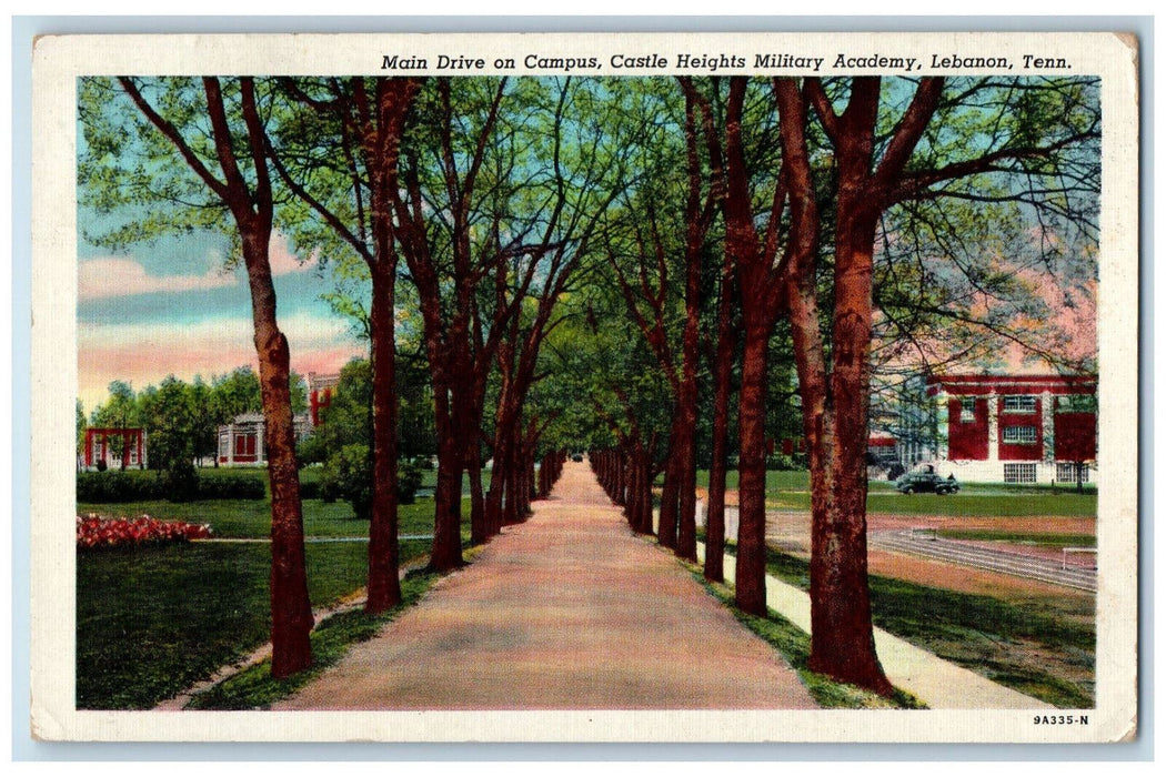 Main Drive Campus Castle Heights Military Academy Lebanon Tennessee TN Postcard