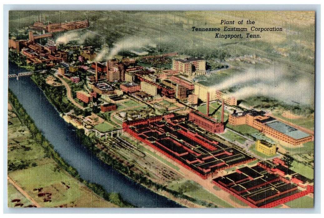 Bird's Eye View Plant Of The Tennessee Eastman Corporation Kingsport TN Postcard