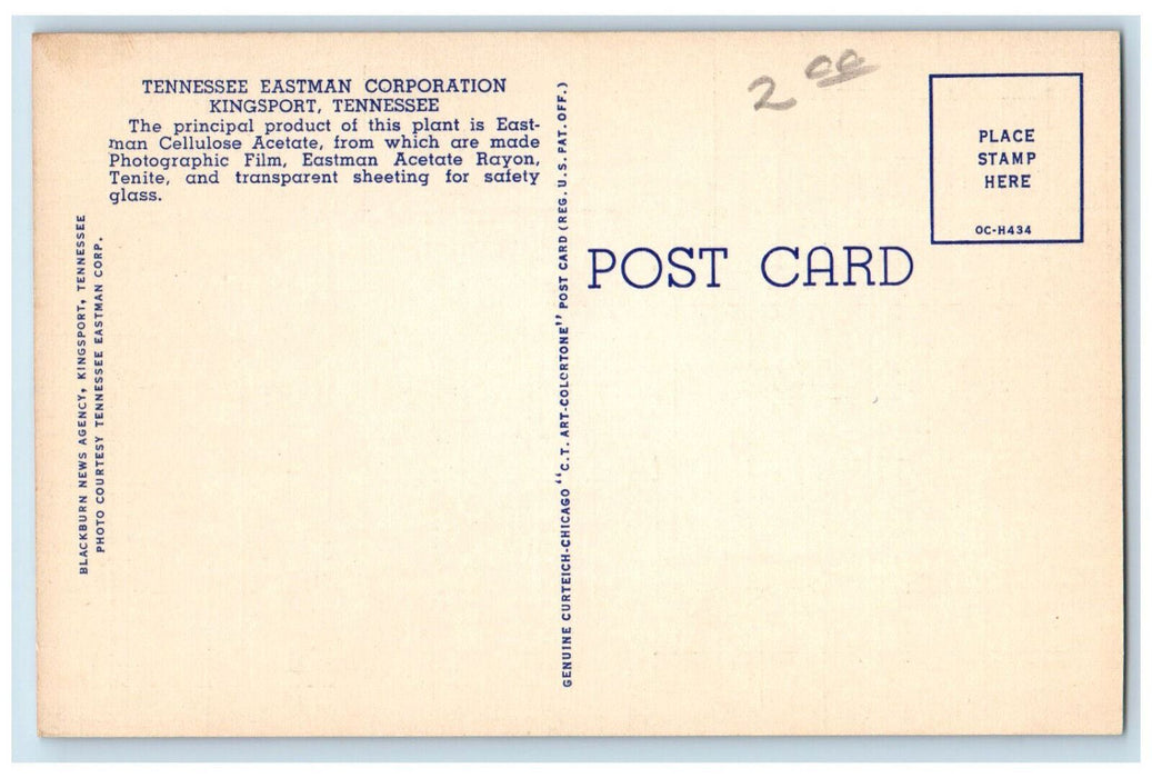 Bird's Eye View Plant Of The Tennessee Eastman Corporation Kingsport TN Postcard