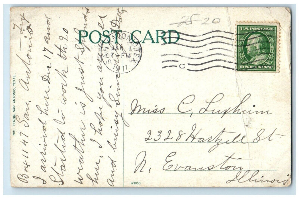 1911 Scenic View San Pedro Springs San Antonio Texas TX Antique Vintage Postcard