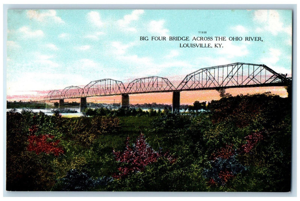 View Of Big Four Bridge Across The Ohio River Louisville Kentucky KY Postcard