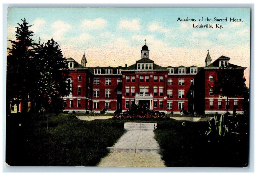 Entrance To Academy Of The Sacred Heart Louisville Kentucky KY Vintage Postcard