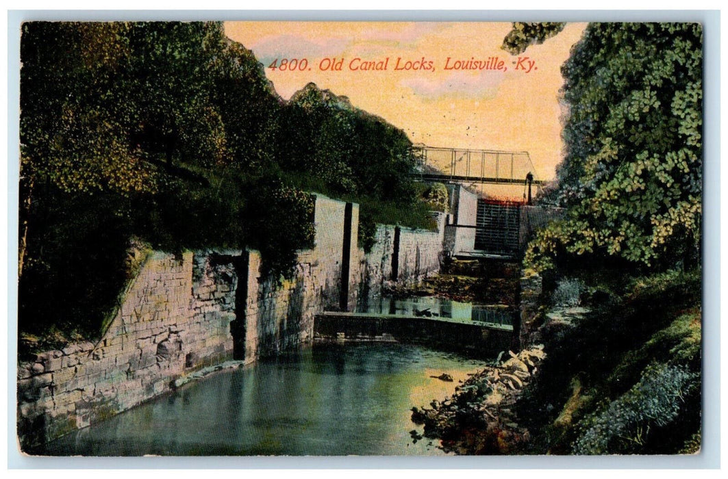 1911 View Of Old Canal Locks  Louisville Kentucky KY Antique Unposted Postcard