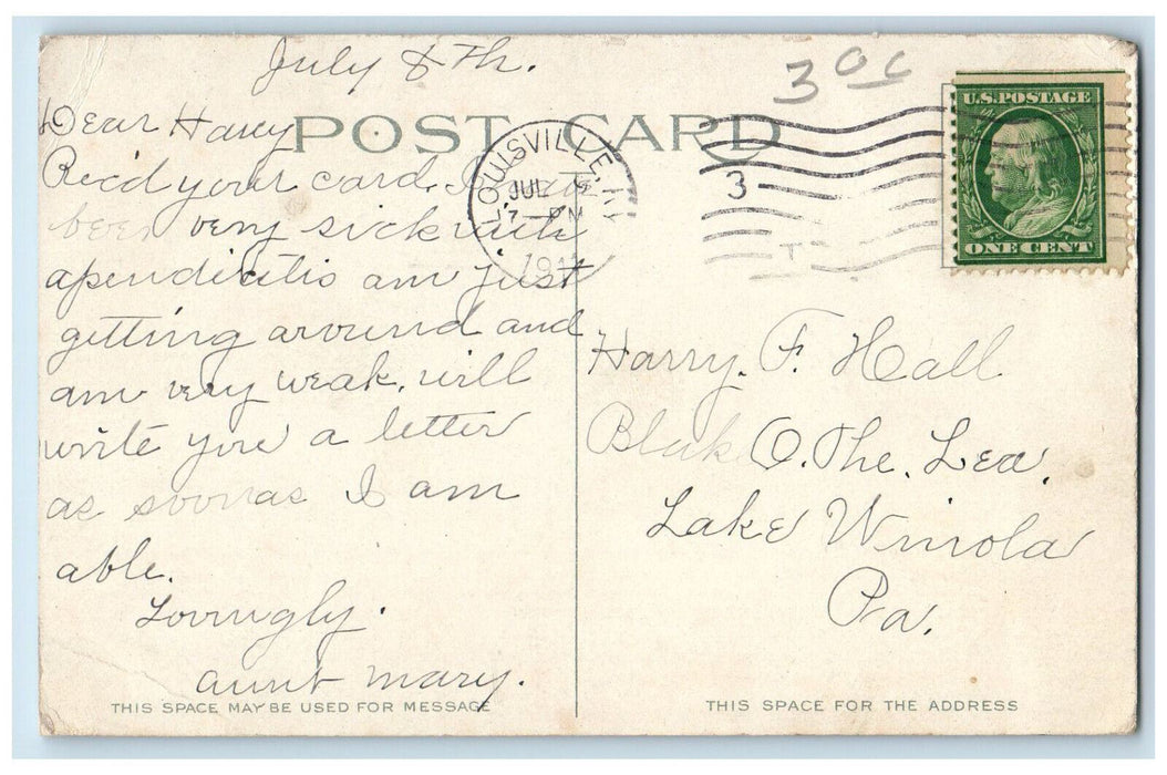 1911 Union Station Tenth Street Depot Louisville Kentucky KY Antique Postcard