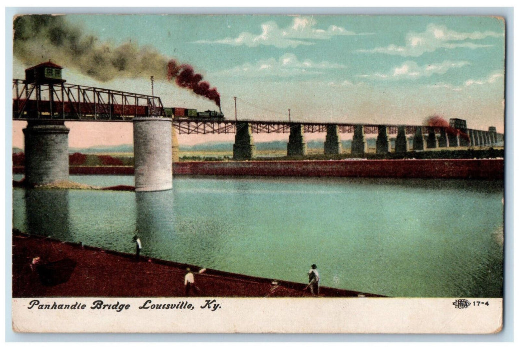 1909 View Of Panhandle Bridge Louisville Kentucky KY Antique Posted Postcard