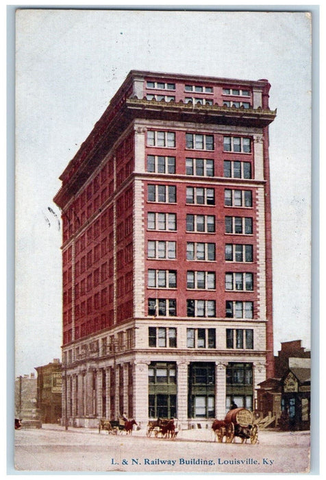 1909 L. & N. Railway Building Exterior Louisville Kentucky KY Antique Postcard